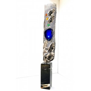 Shakil Ismail, 4.5 x 29 Inch, Metal Sculpture with Glass & Agate Stone, Sculpture, AC-SKL-146
